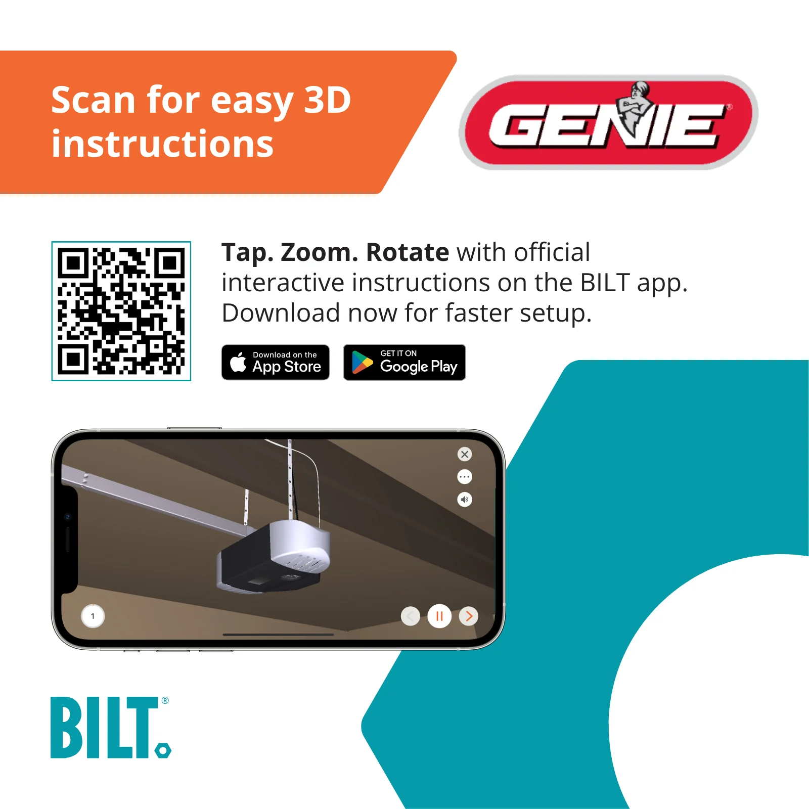 Genie Chain Drive 750 Garage Door Opener, 3/4 HPC with Integrated Battery Backup - Image 12